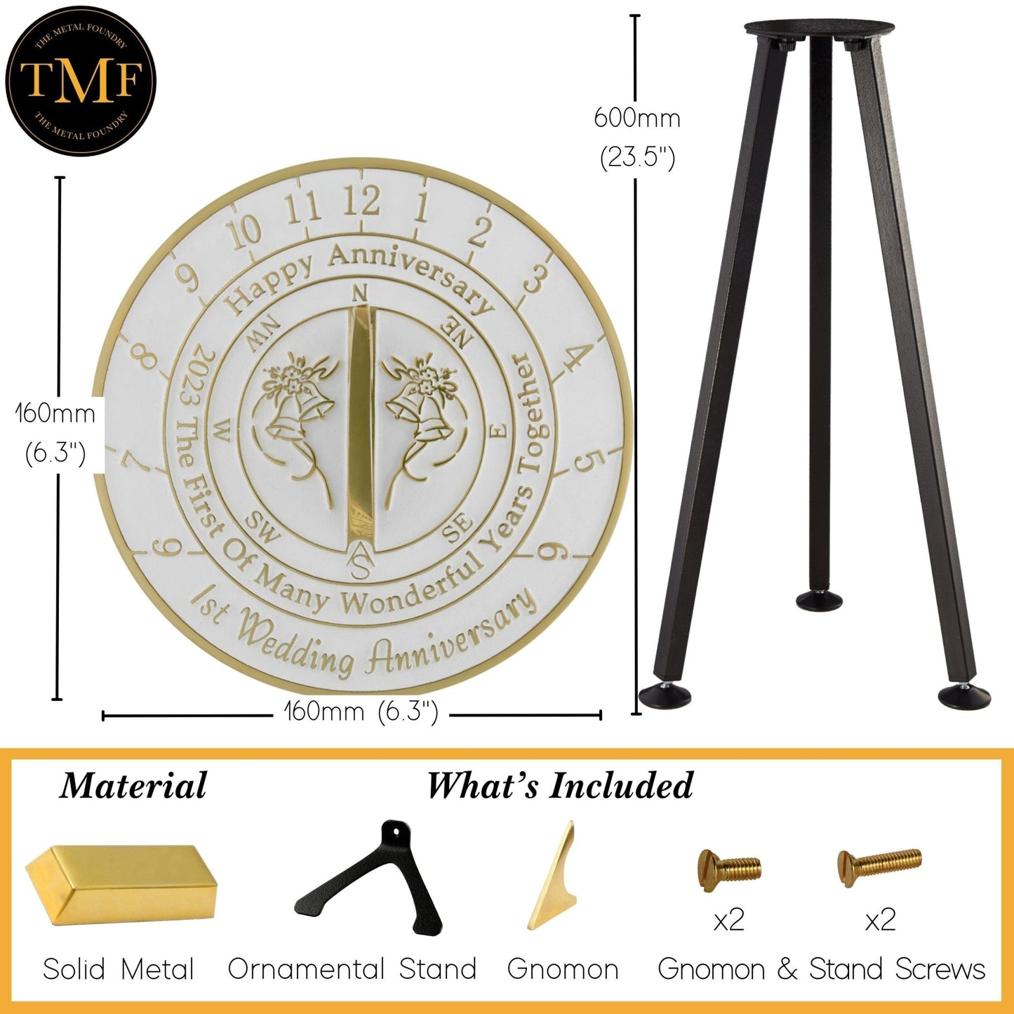 1st Wedding Anniversary Sundial® 2023 Edition - The Metal Foundry