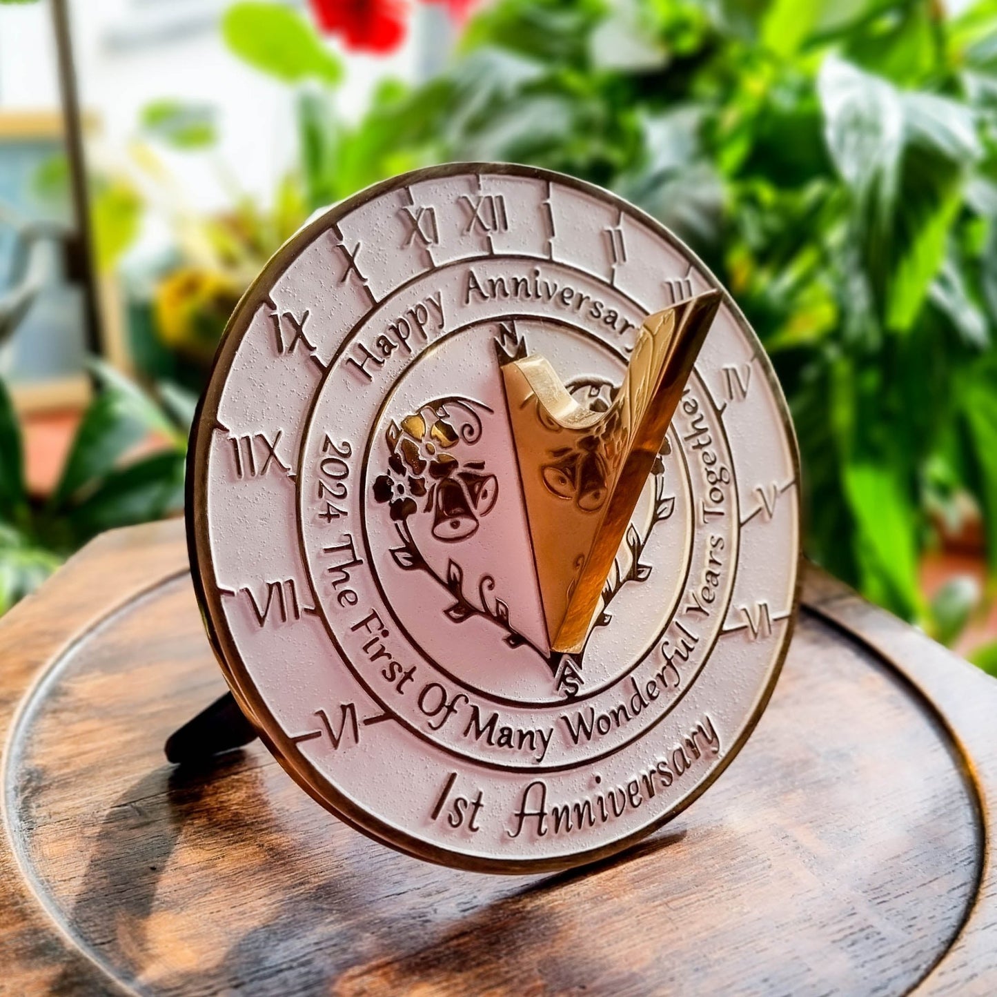 1st Wedding Anniversary Sundial Gift - The Metal Foundry