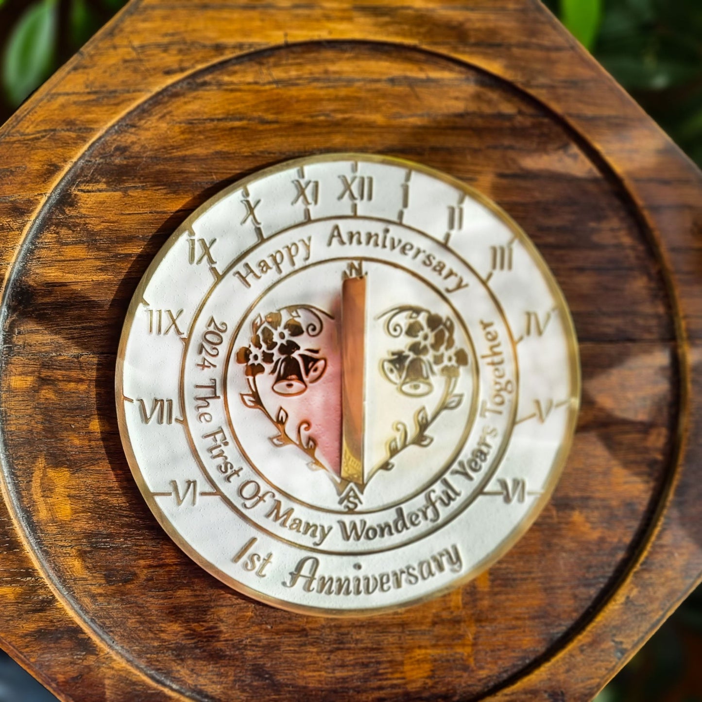 1st Wedding Anniversary Sundial Gift - The Metal Foundry