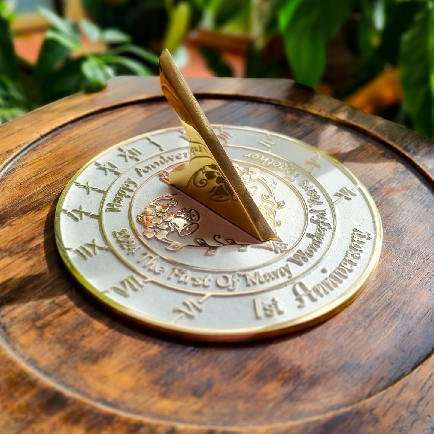 1st Wedding Anniversary Sundial Gift - The Metal Foundry