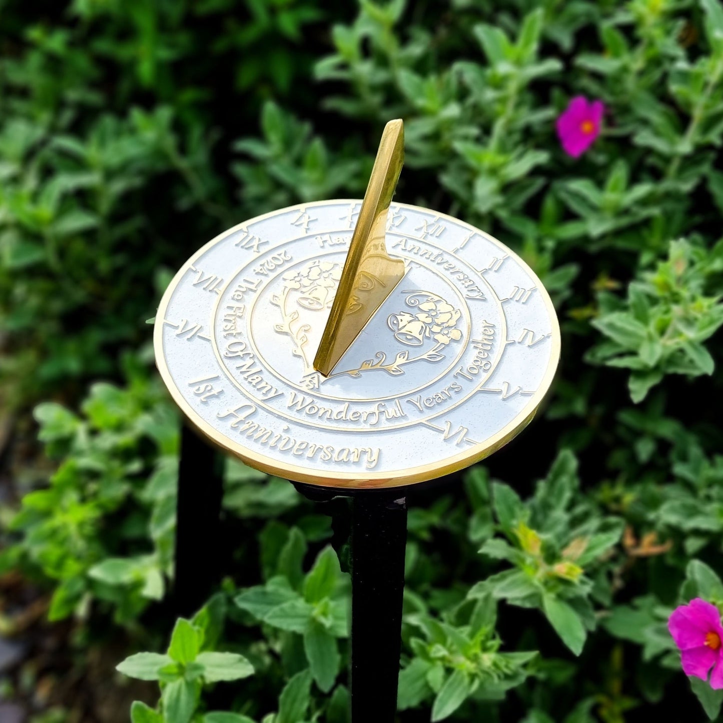 1st Wedding Anniversary Sundial Gift - The Metal Foundry