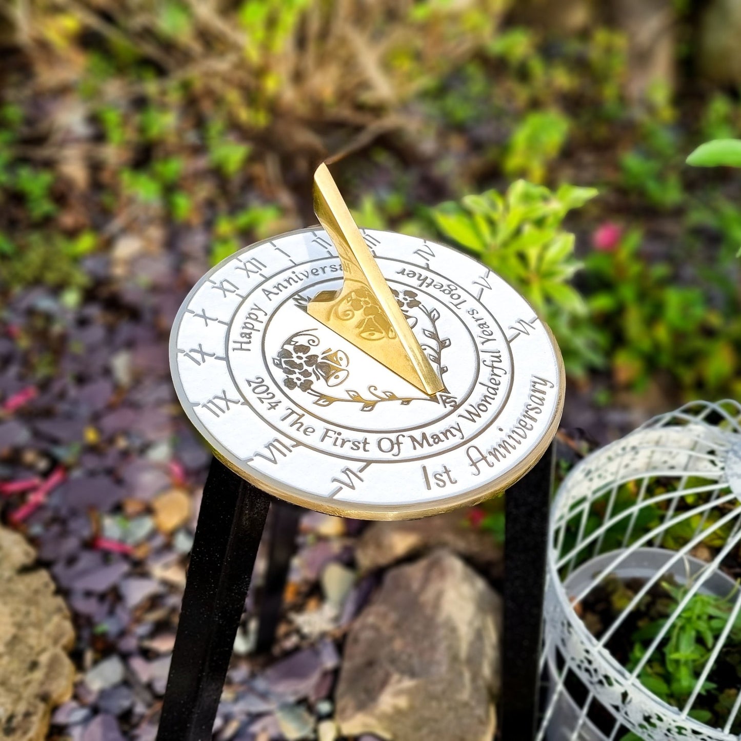 1st Wedding Anniversary Sundial Gift - The Metal Foundry