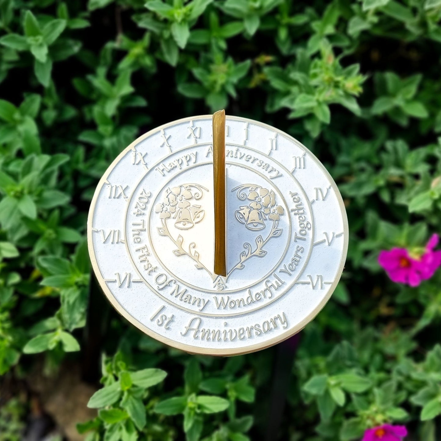 1st Wedding Anniversary Sundial Gift - The Metal Foundry