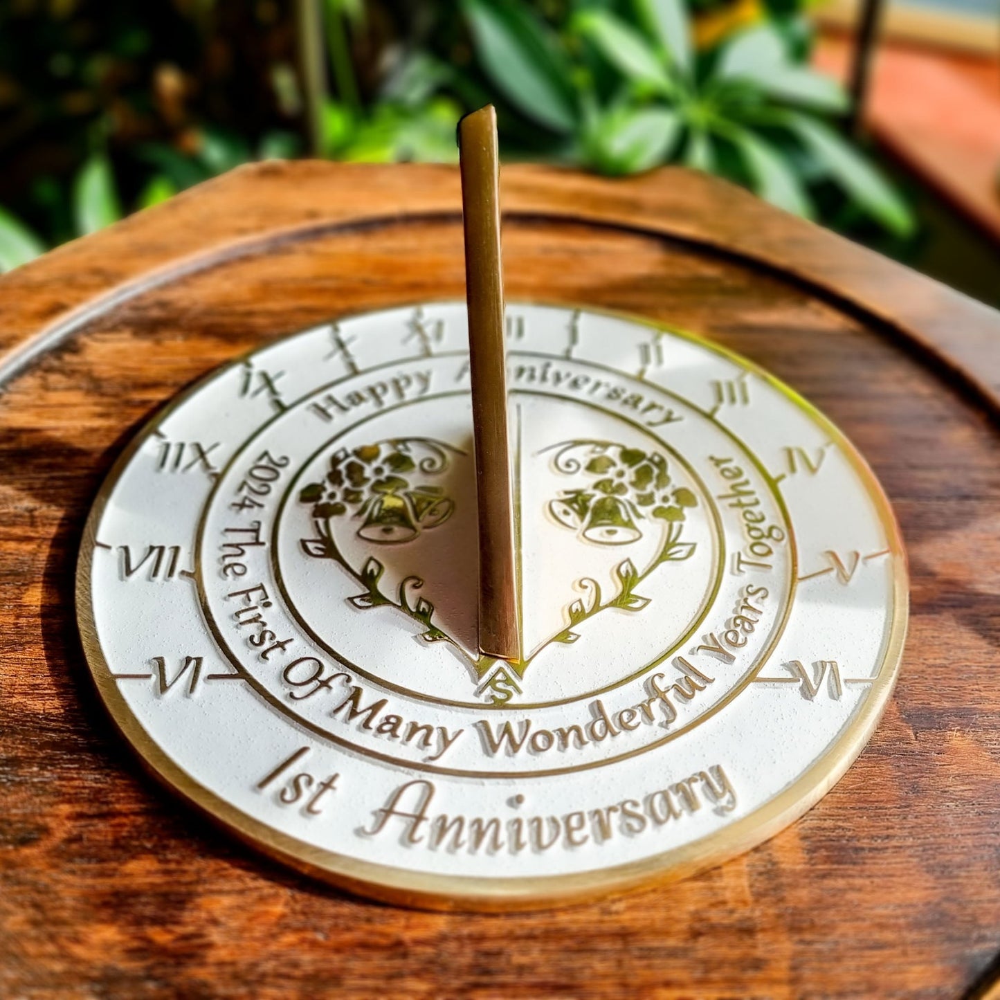 1st Wedding Anniversary Sundial Gift - The Metal Foundry