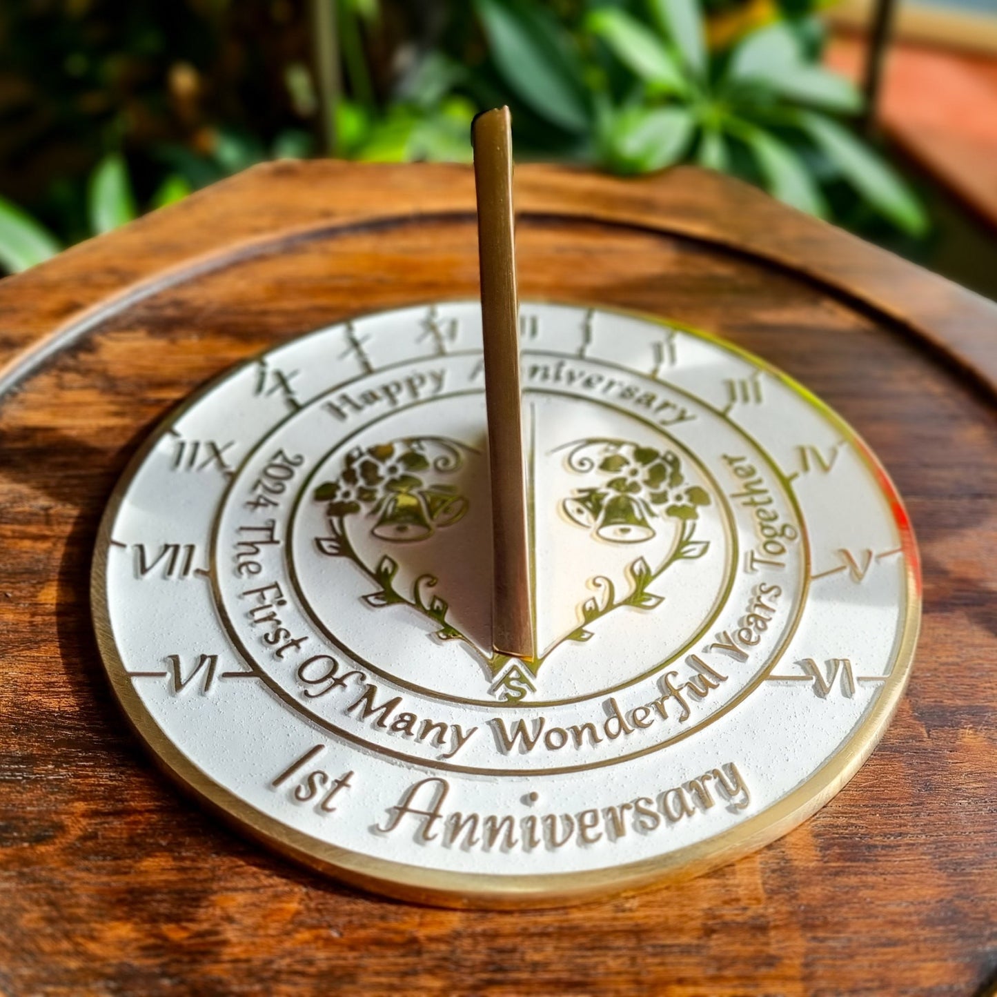 1st Wedding Anniversary Sundial Gift - The Metal Foundry