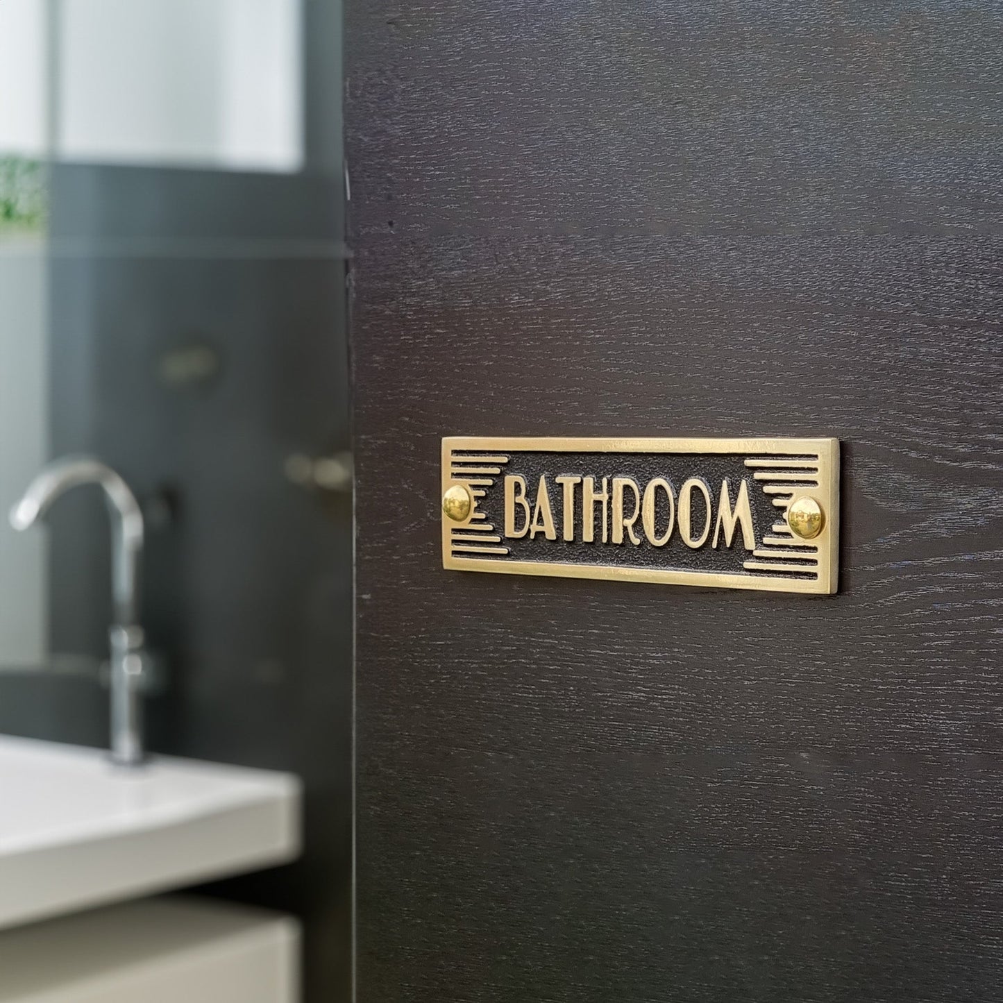Art Deco 'Bathroom' Sign - The Metal Foundry