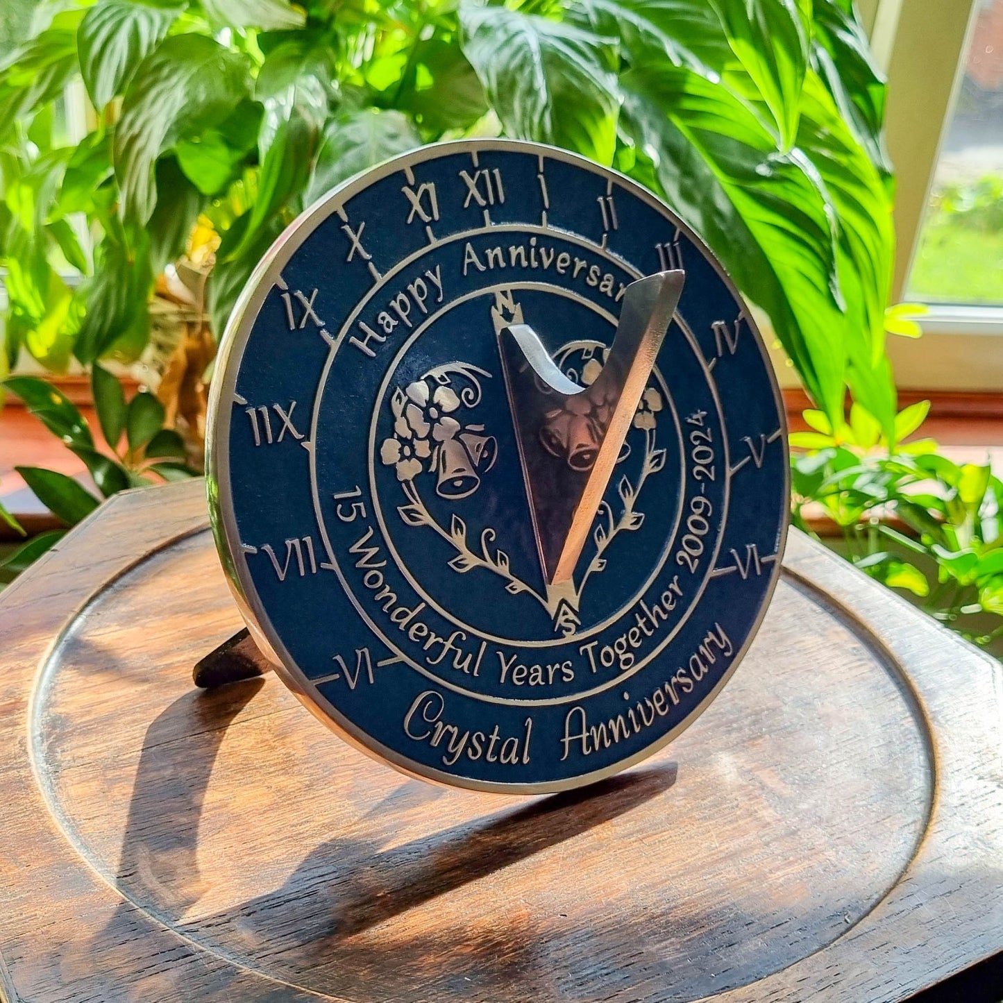 Crystal 15th Anniversary Sundial - The Metal Foundry