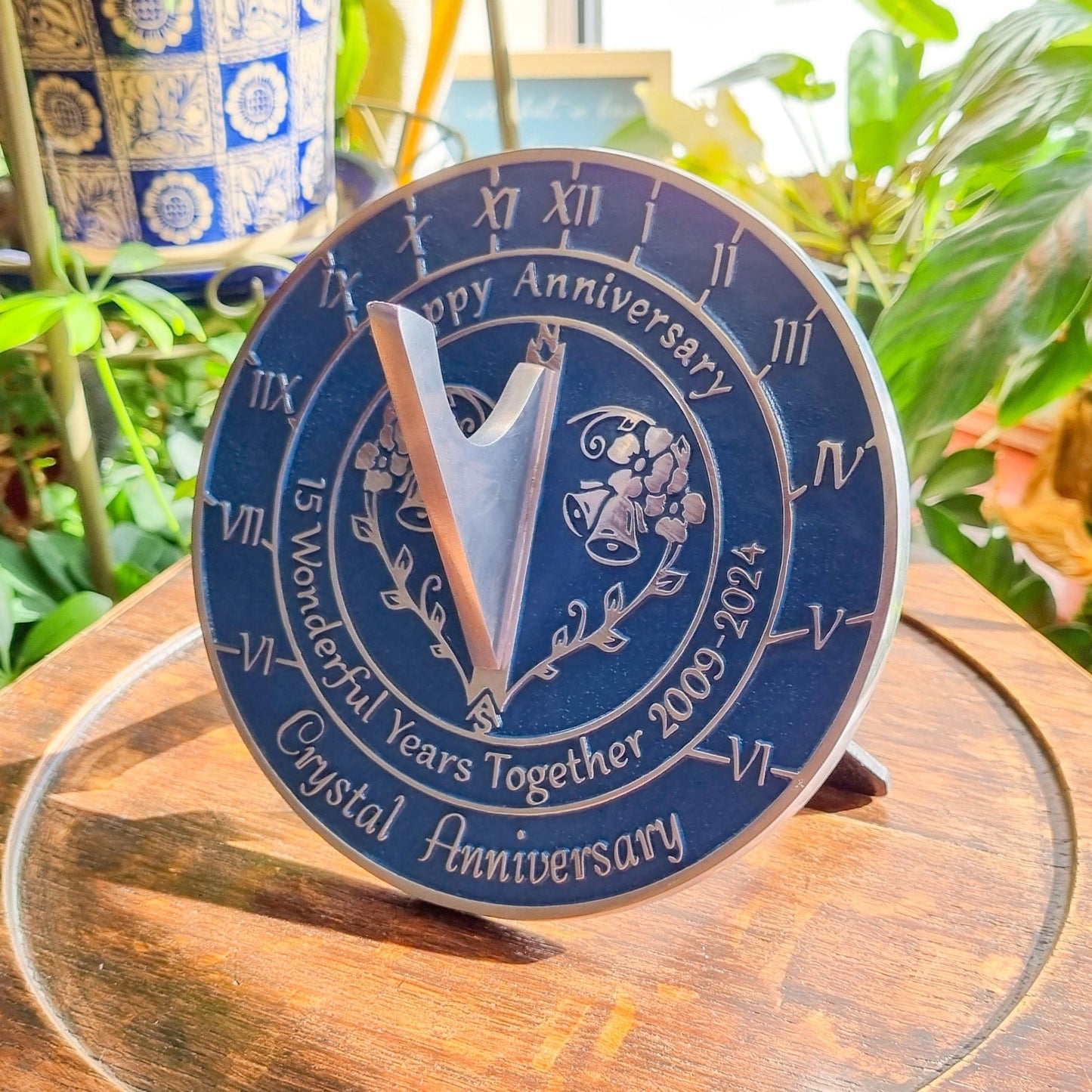 Crystal 15th Anniversary Sundial - The Metal Foundry