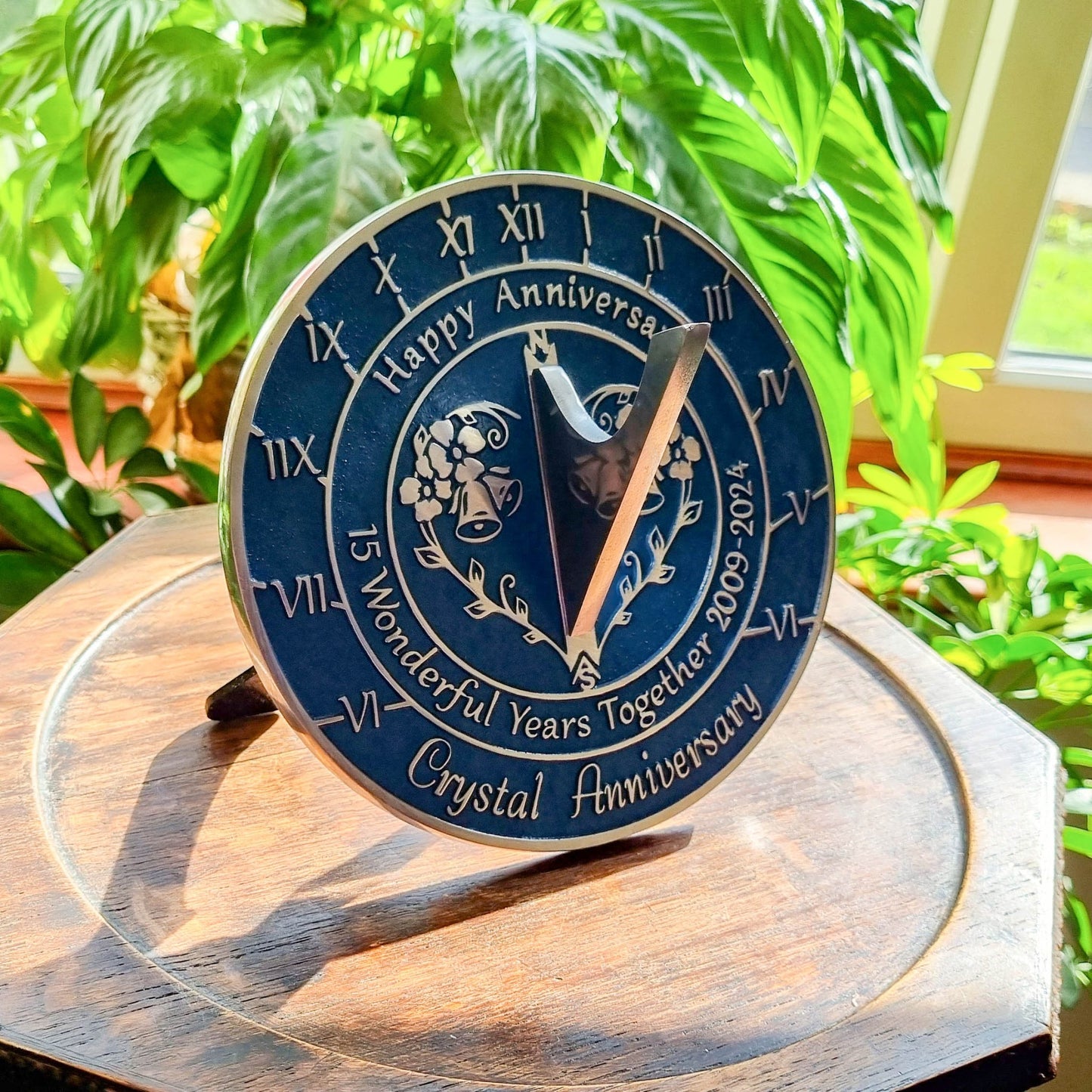 Crystal 15th Anniversary Sundial - The Metal Foundry