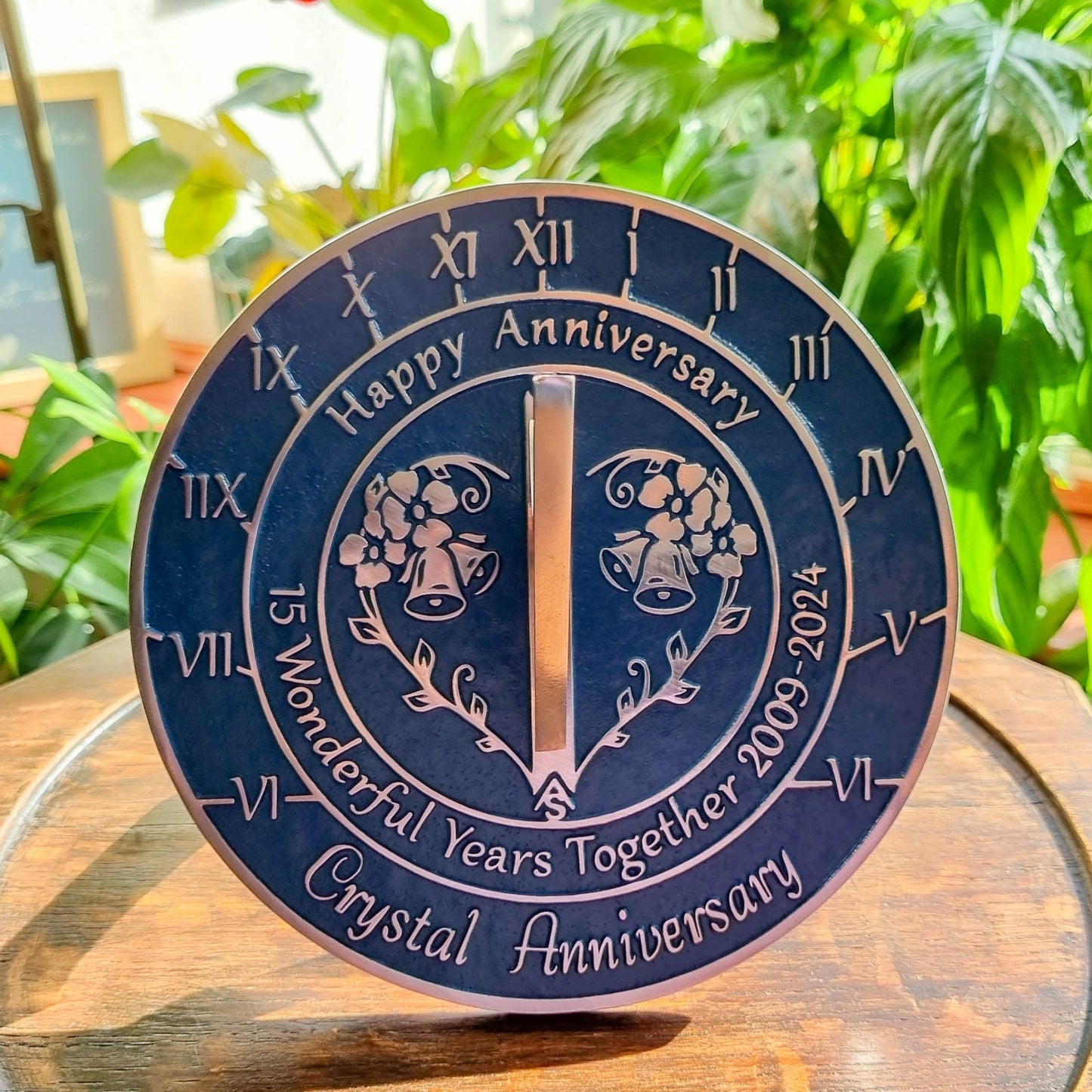 Crystal 15th Anniversary Sundial - The Metal Foundry
