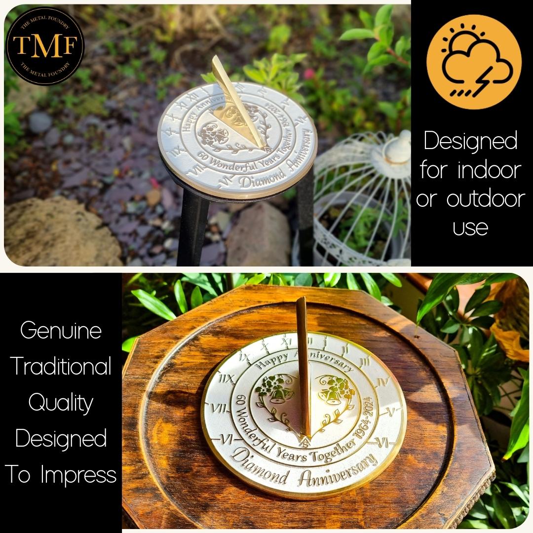 Diamond 60th Anniversary Sundial Gift - The Metal Foundry