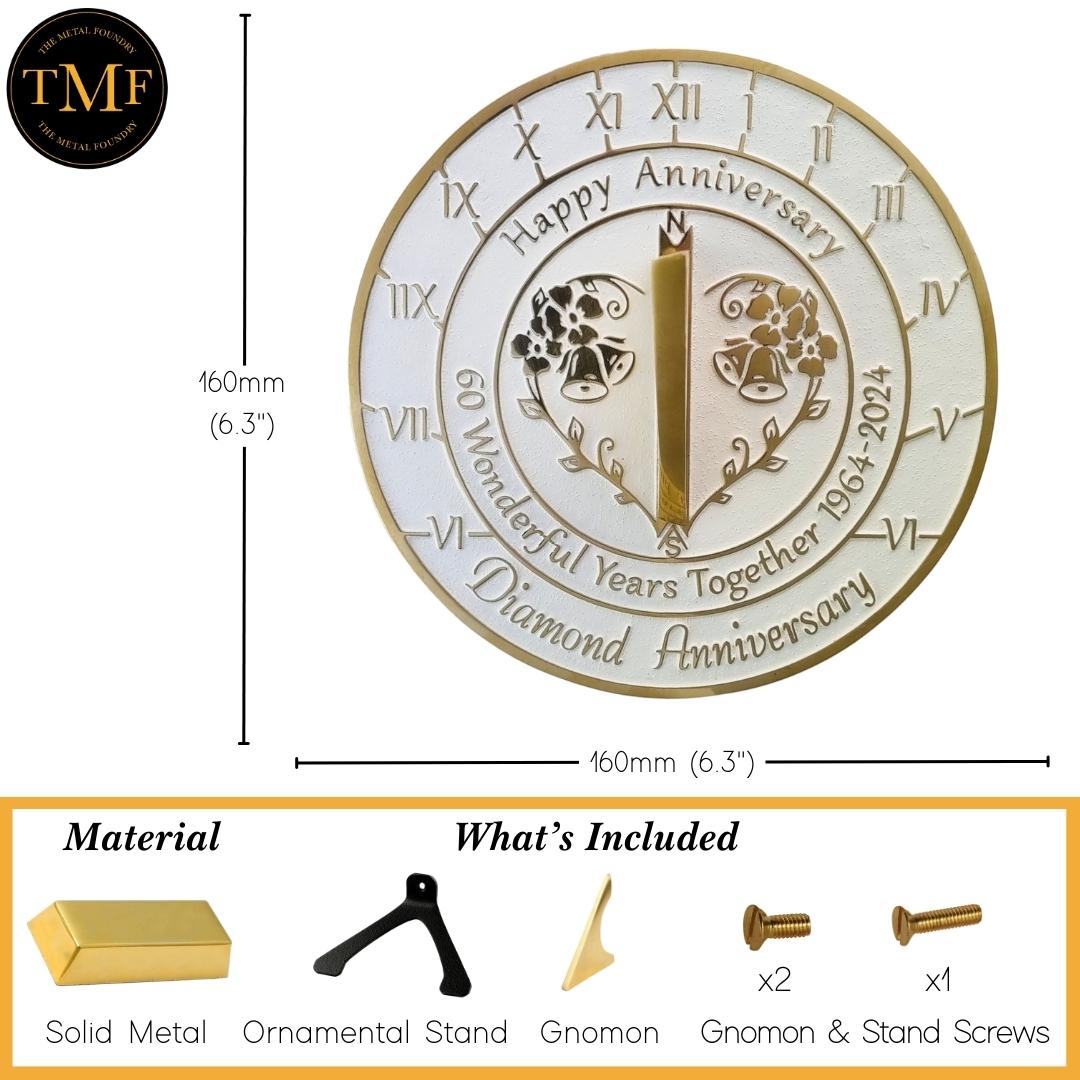 Diamond 60th Anniversary Sundial Gift - The Metal Foundry