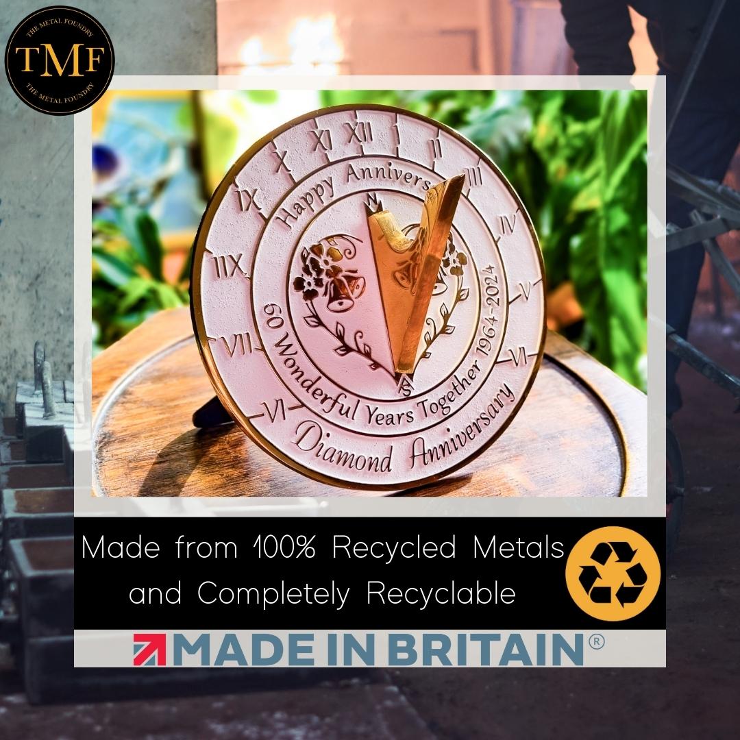 Diamond 60th Anniversary Sundial Gift - The Metal Foundry