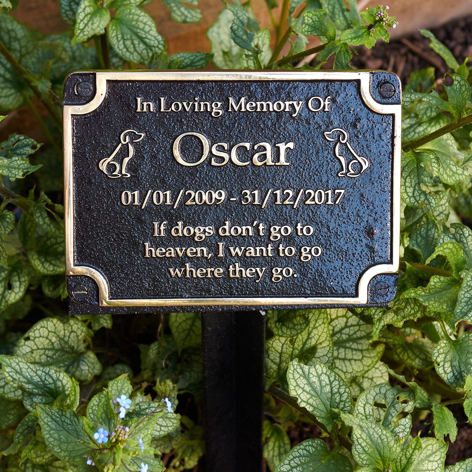 Dog Personalised Memorial Plaque - The Metal Foundry