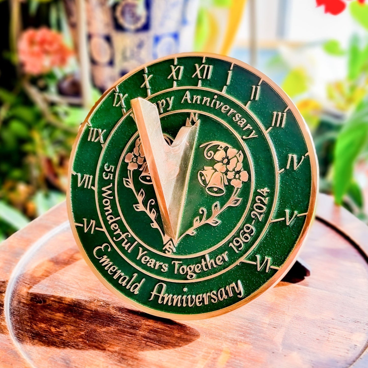 Emerald 55th Anniversary Sundial Gift - The Metal Foundry