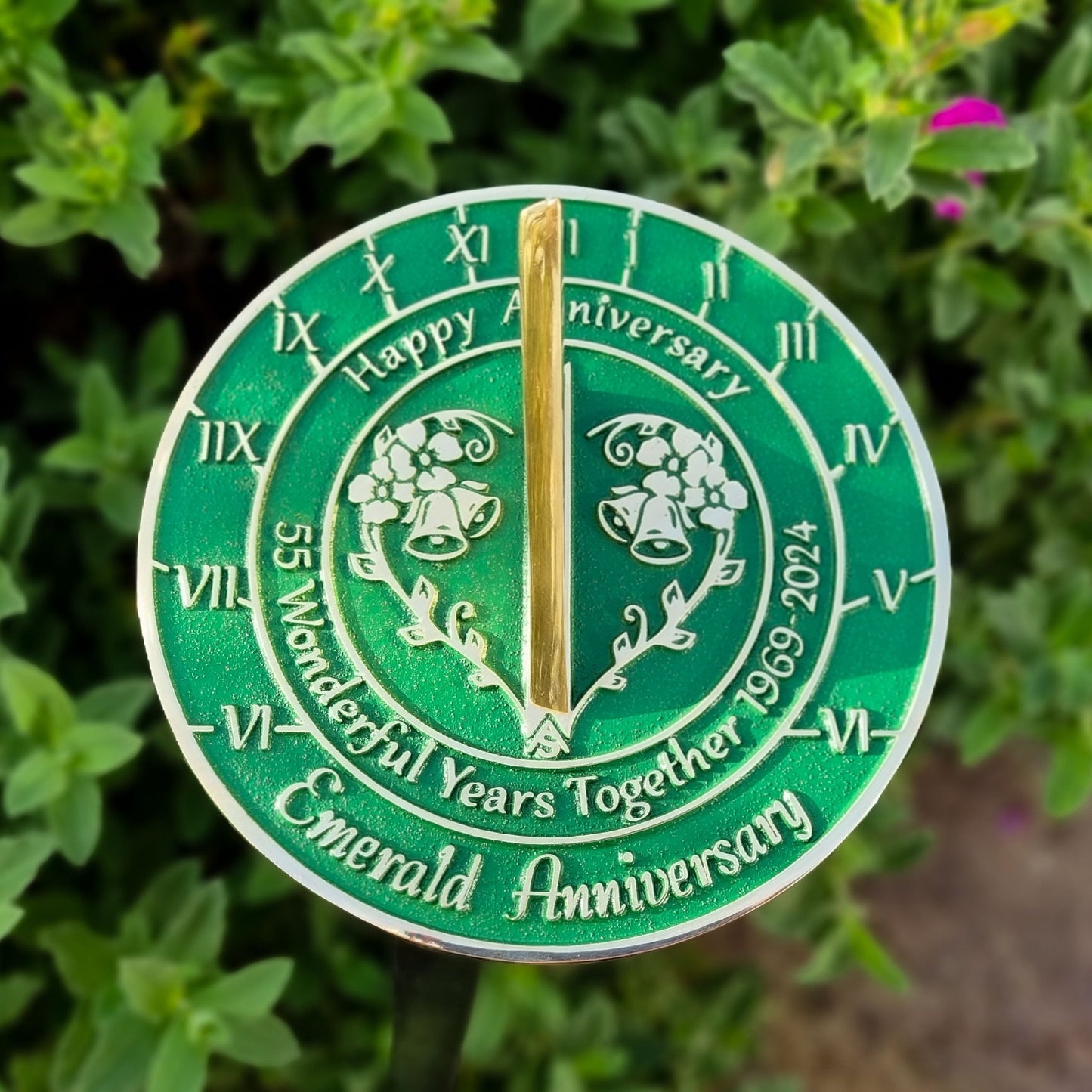 Emerald 55th Anniversary Sundial Gift - The Metal Foundry