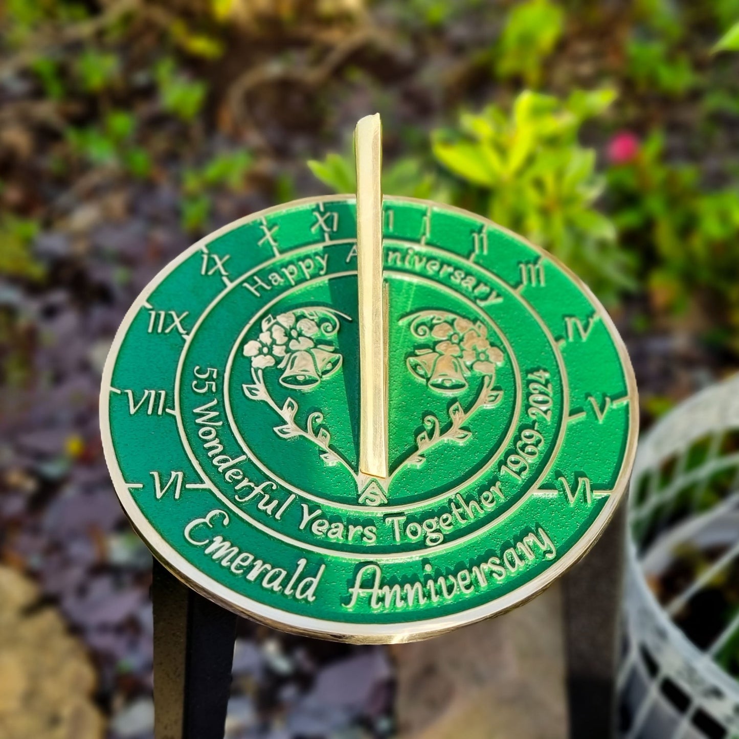 Emerald 55th Anniversary Sundial Gift - The Metal Foundry