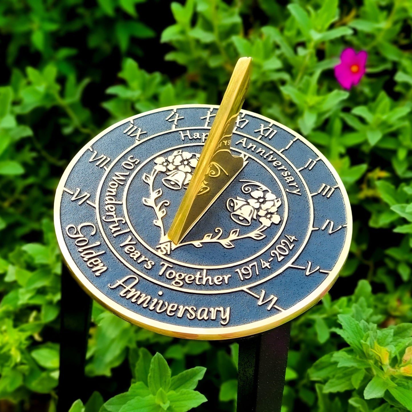 Golden 50th Anniversary Sundial Gift - The Metal Foundry