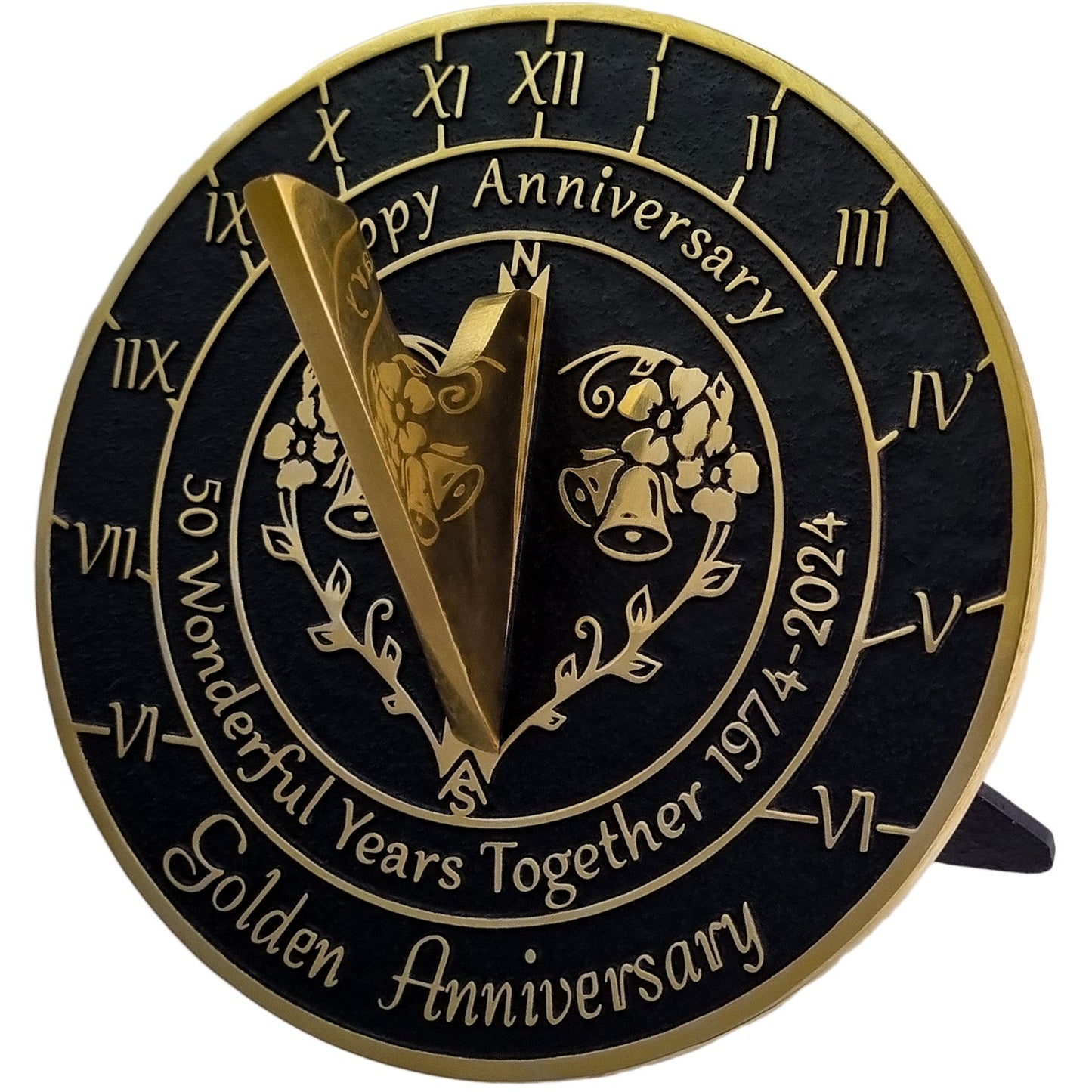 Golden 50th Anniversary Sundial Gift - The Metal Foundry
