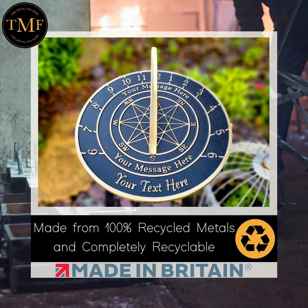 Large Custom Sundial With Star Image - The Metal Foundry