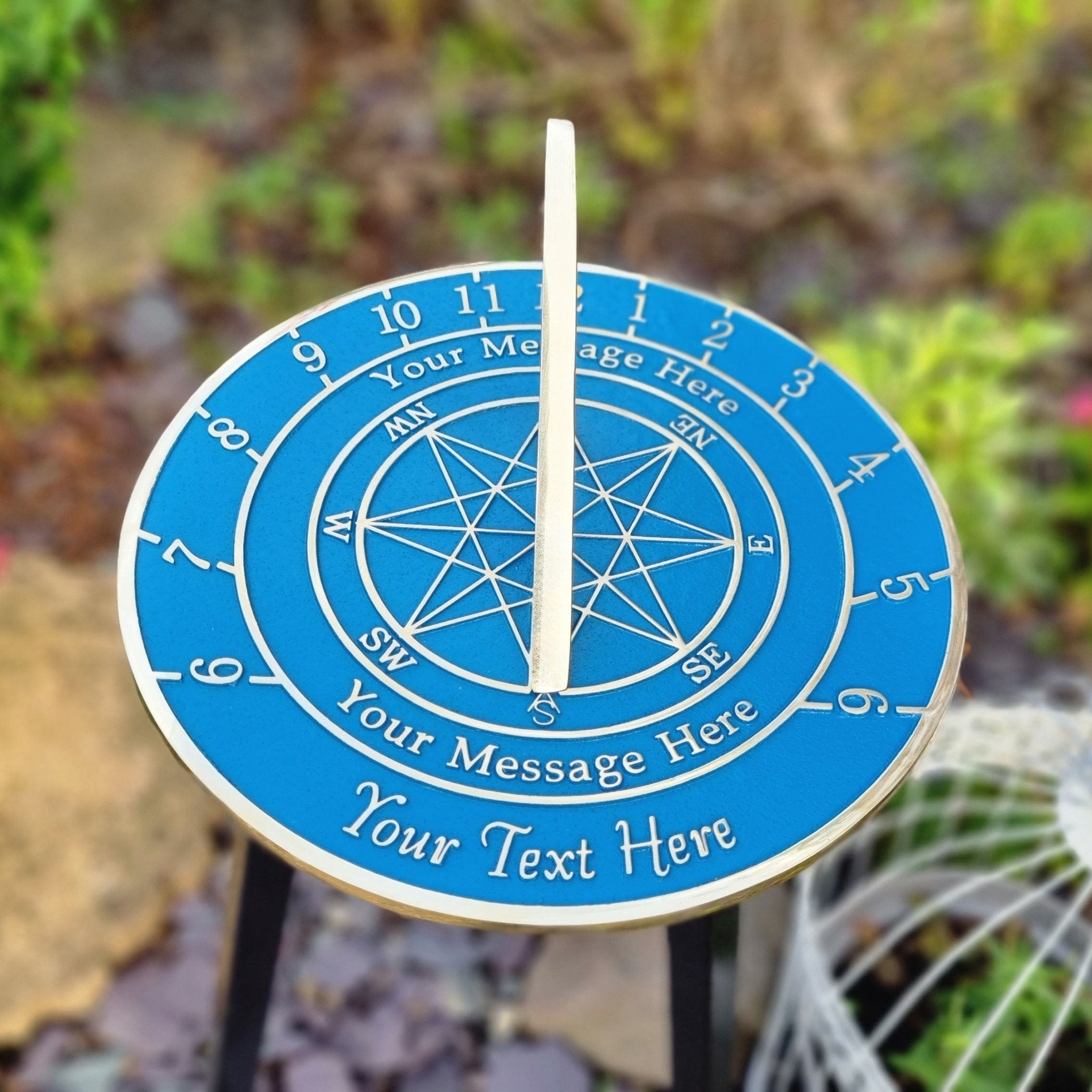 Large Custom Sundial With Star Image - The Metal Foundry