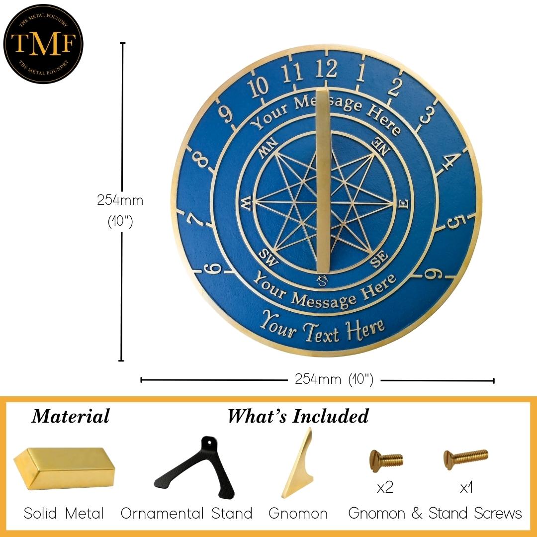 Large Custom Sundial With Star Image - The Metal Foundry