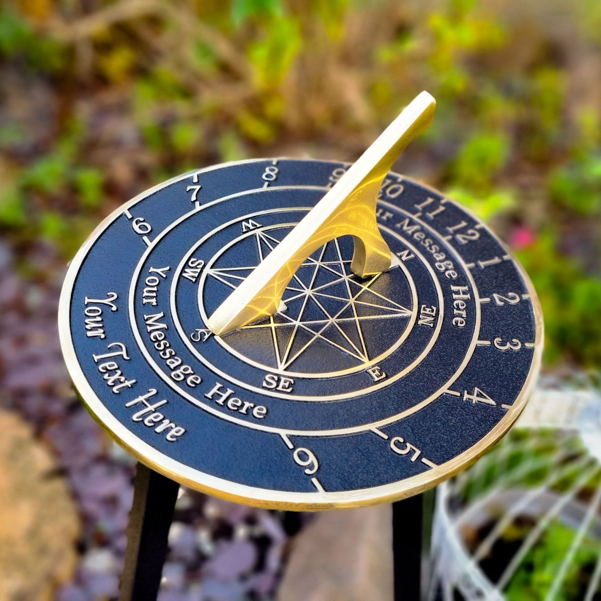 Large Custom Sundial With Star Image - The Metal Foundry