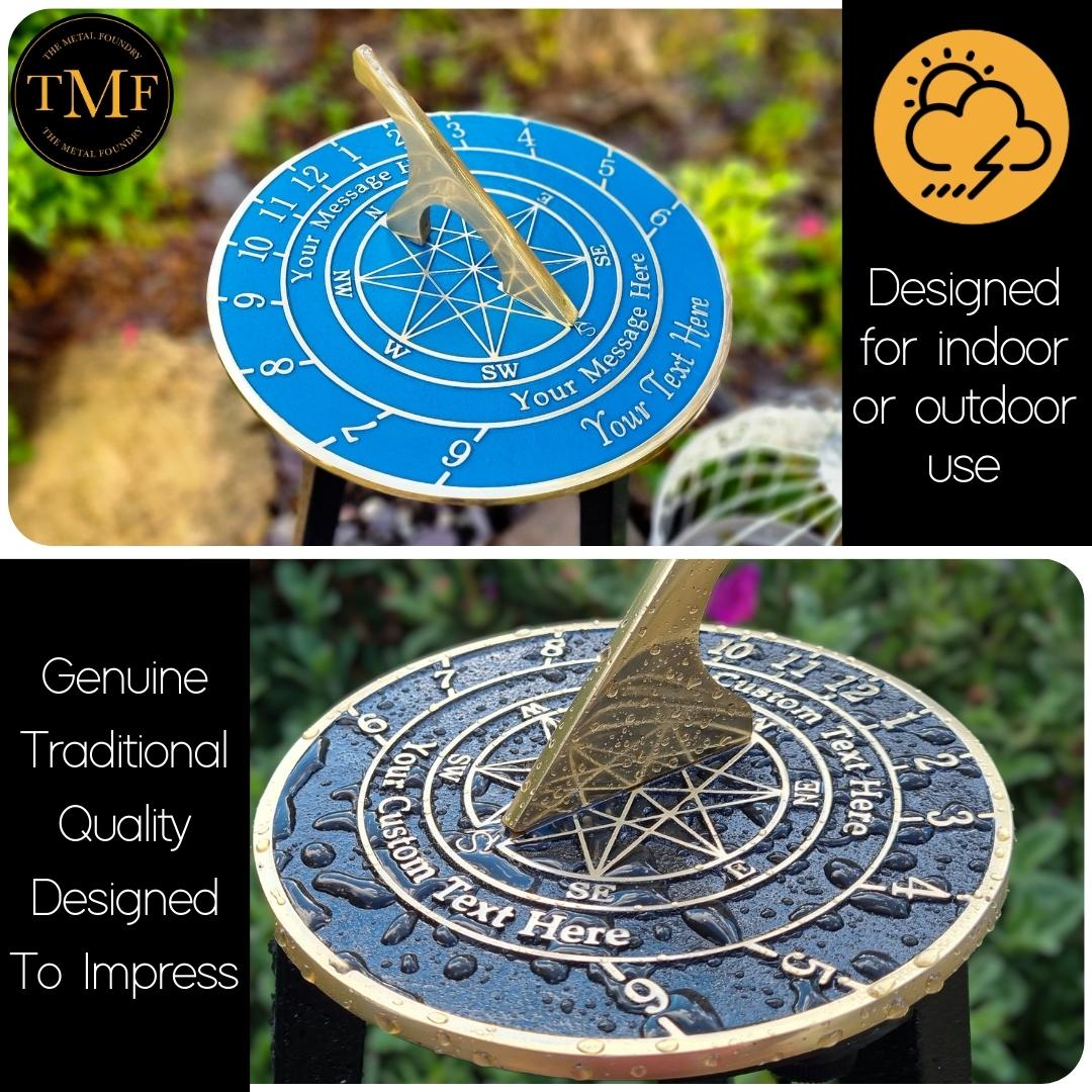 Large Custom Sundial With Star Image - The Metal Foundry