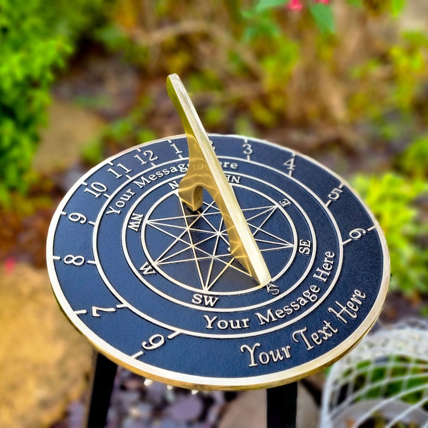 Large Custom Sundial With Star Image - The Metal Foundry