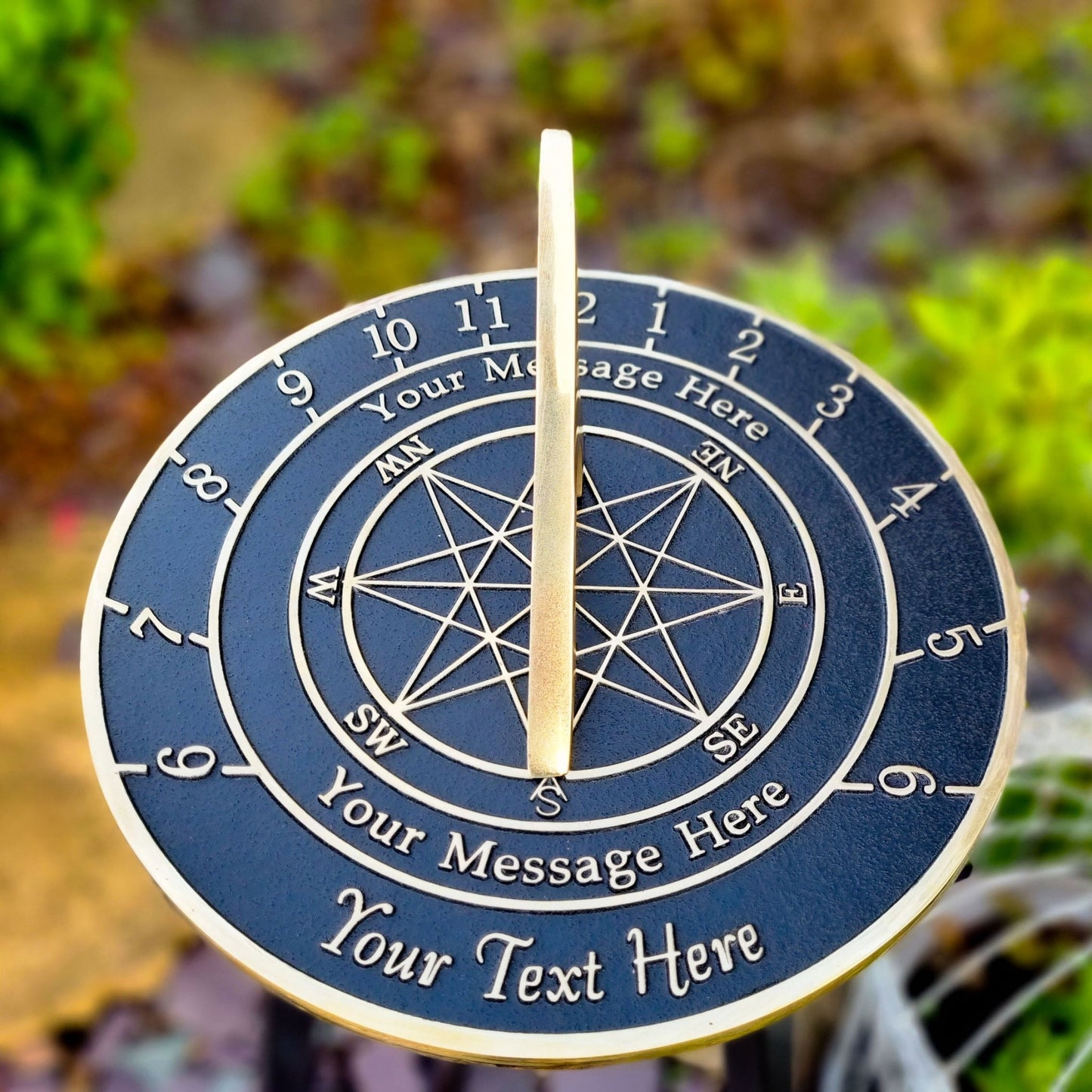 Large Custom Sundial With Star Image - The Metal Foundry