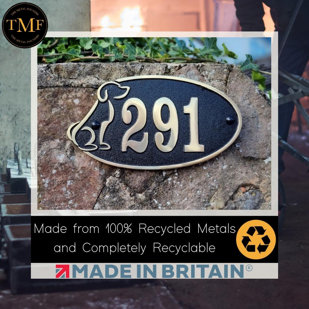 Large Dog Lovers House Number Sign - The Metal Foundry