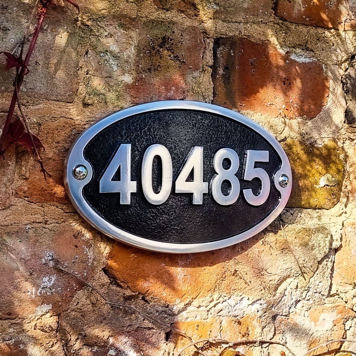 Large Oval Traditional House Number Sign - The Metal Foundry