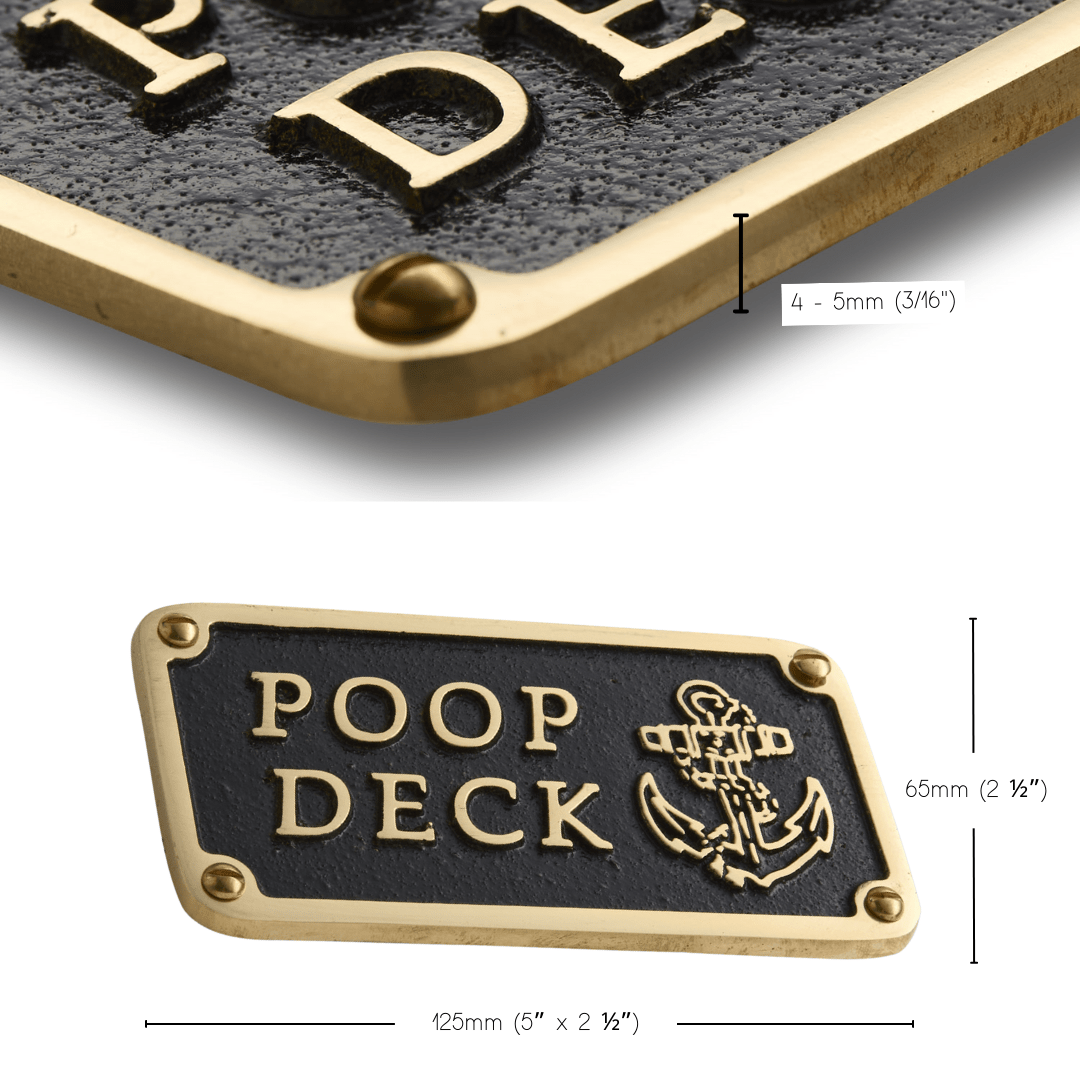 Nautical 'POOP DECK' Sign - The Metal Foundry