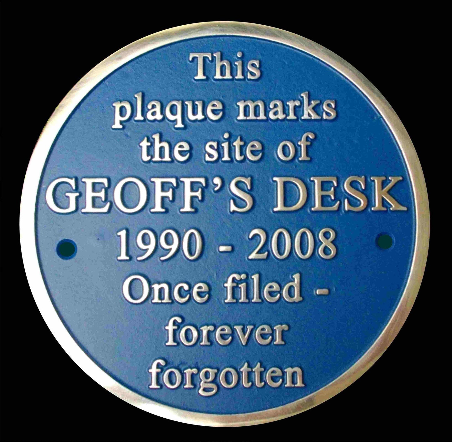 Personalised Blue Plaque 300mm (12") - The Metal Foundry