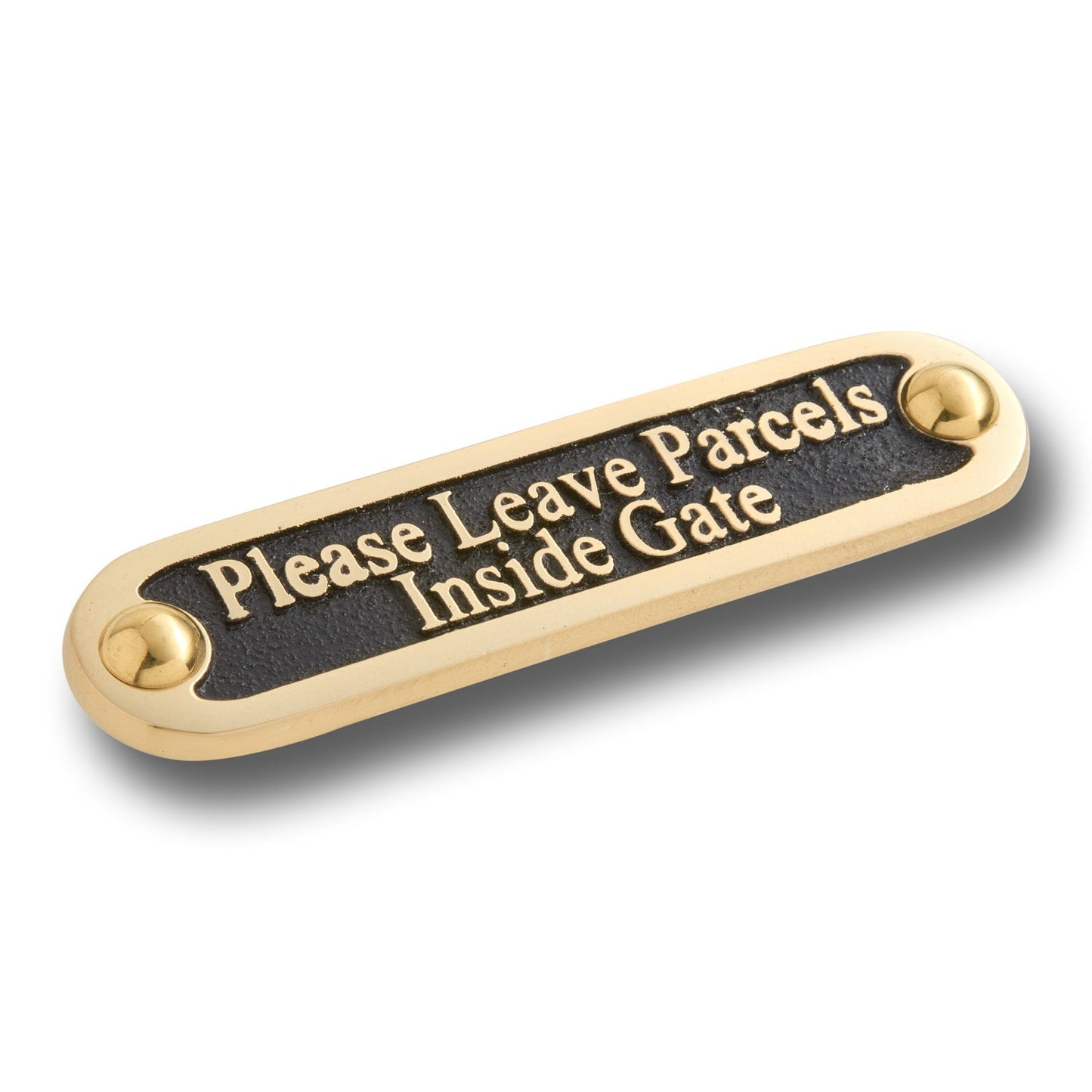 'Please Leave Parcels Inside Gate' Sign - The Metal Foundry
