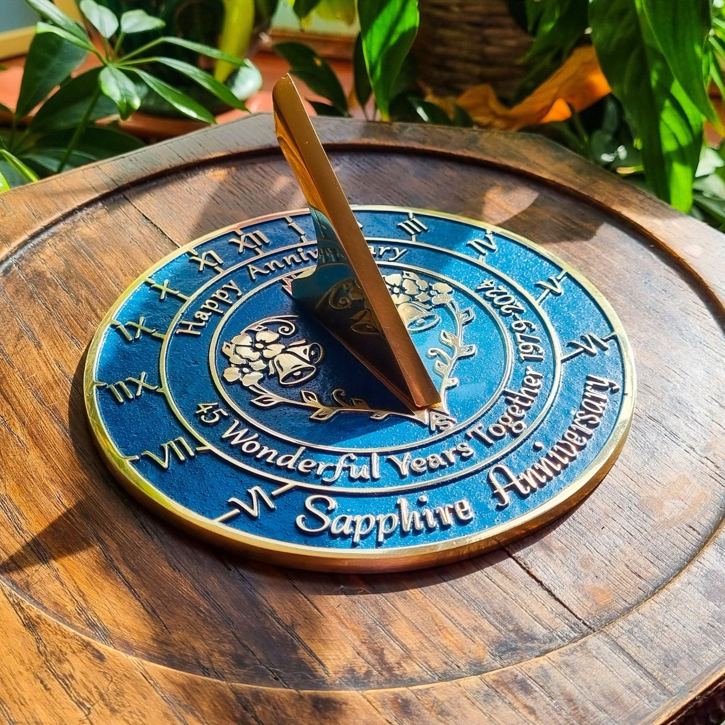 Sapphire 45th Anniversary Sundial Gift - The Metal Foundry