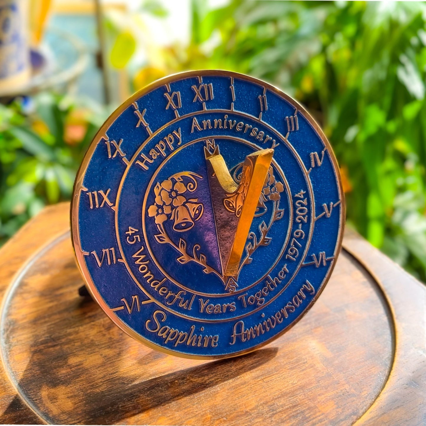 Sapphire 45th Anniversary Sundial Gift - The Metal Foundry