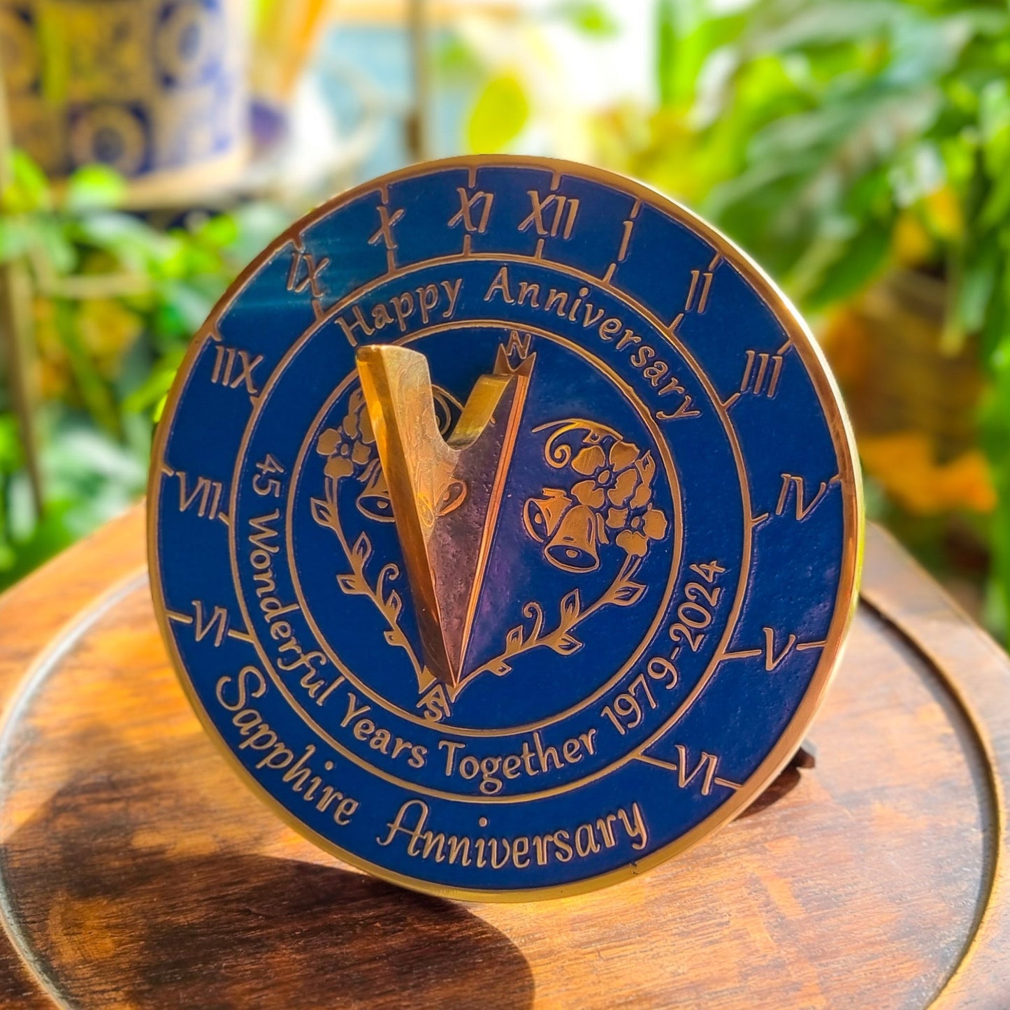 Sapphire 45th Anniversary Sundial Gift - The Metal Foundry
