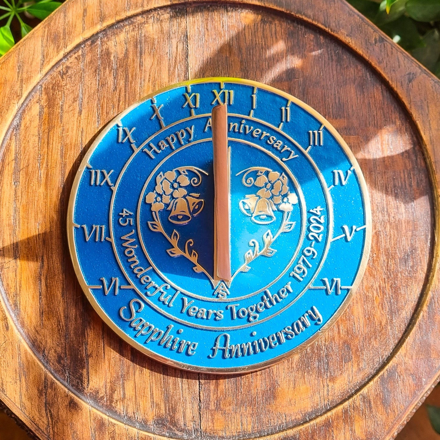 Sapphire 45th Anniversary Sundial Gift - The Metal Foundry