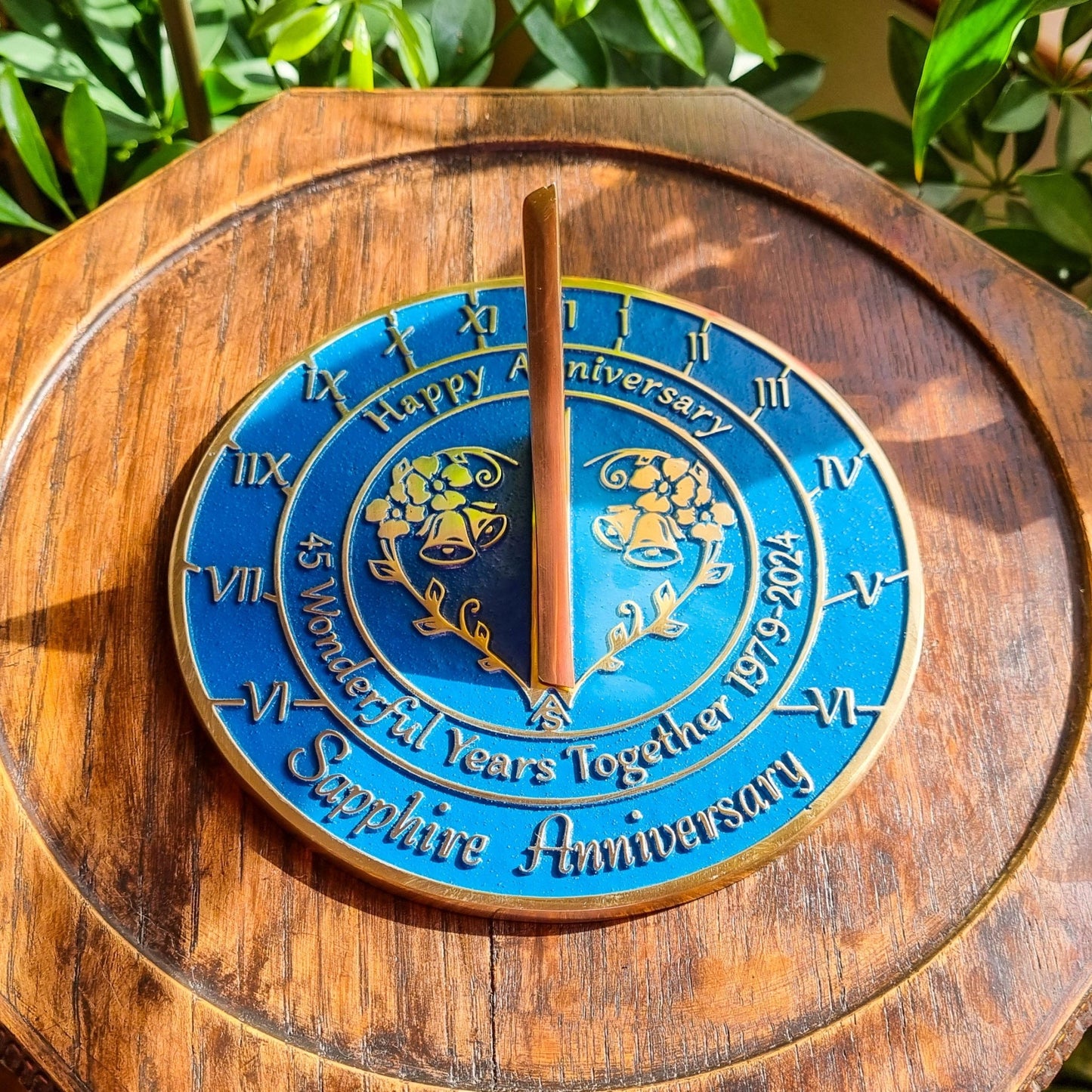 Sapphire 45th Anniversary Sundial Gift - The Metal Foundry