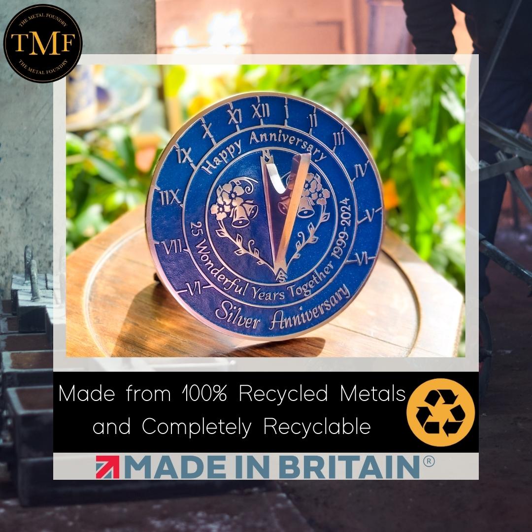 Silver 25th Anniversary Sundial Gift - The Metal Foundry