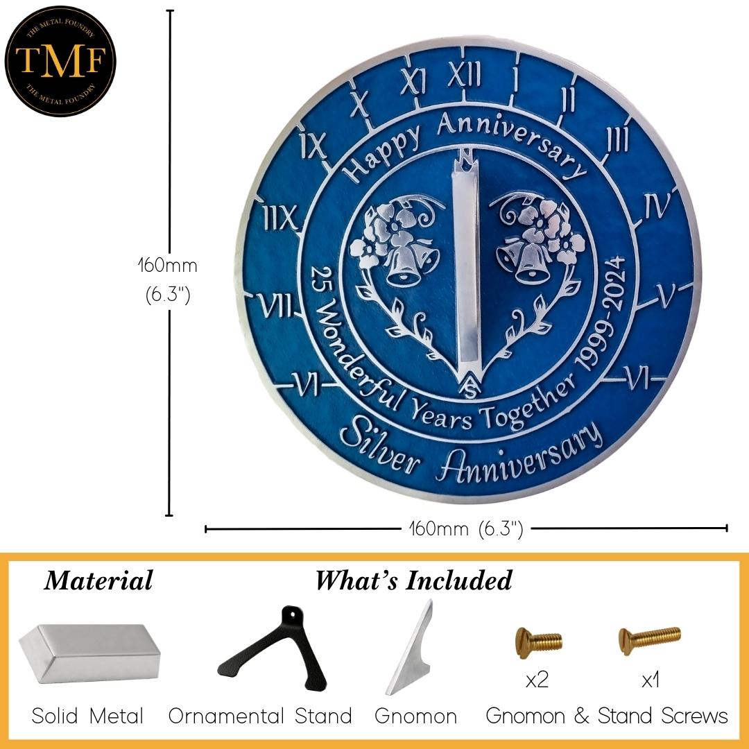 Silver 25th Anniversary Sundial Gift - The Metal Foundry