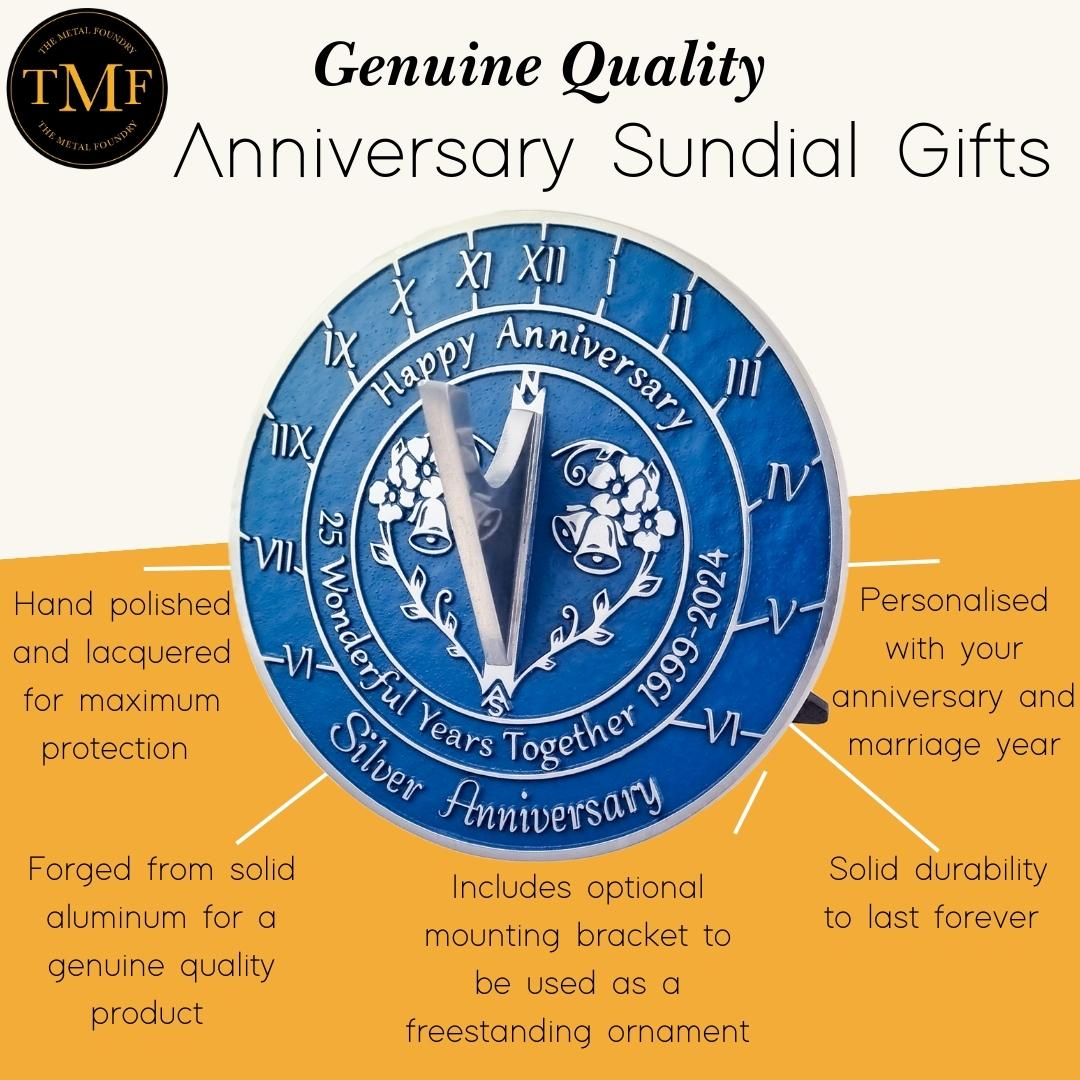 Silver 25th Anniversary Sundial Gift - The Metal Foundry