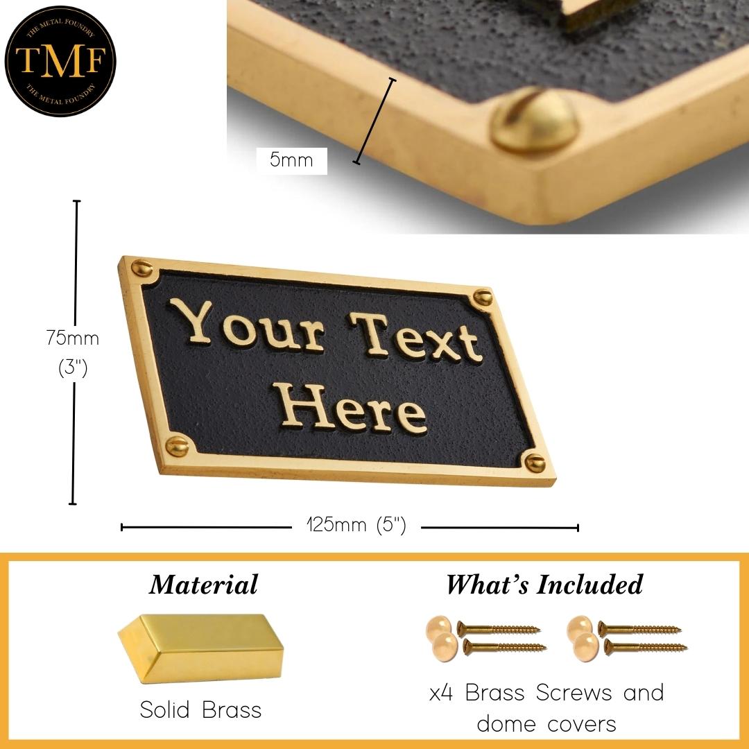 Small Custom Plaque Rectangular Sign 5"x 3" - The Metal Foundry