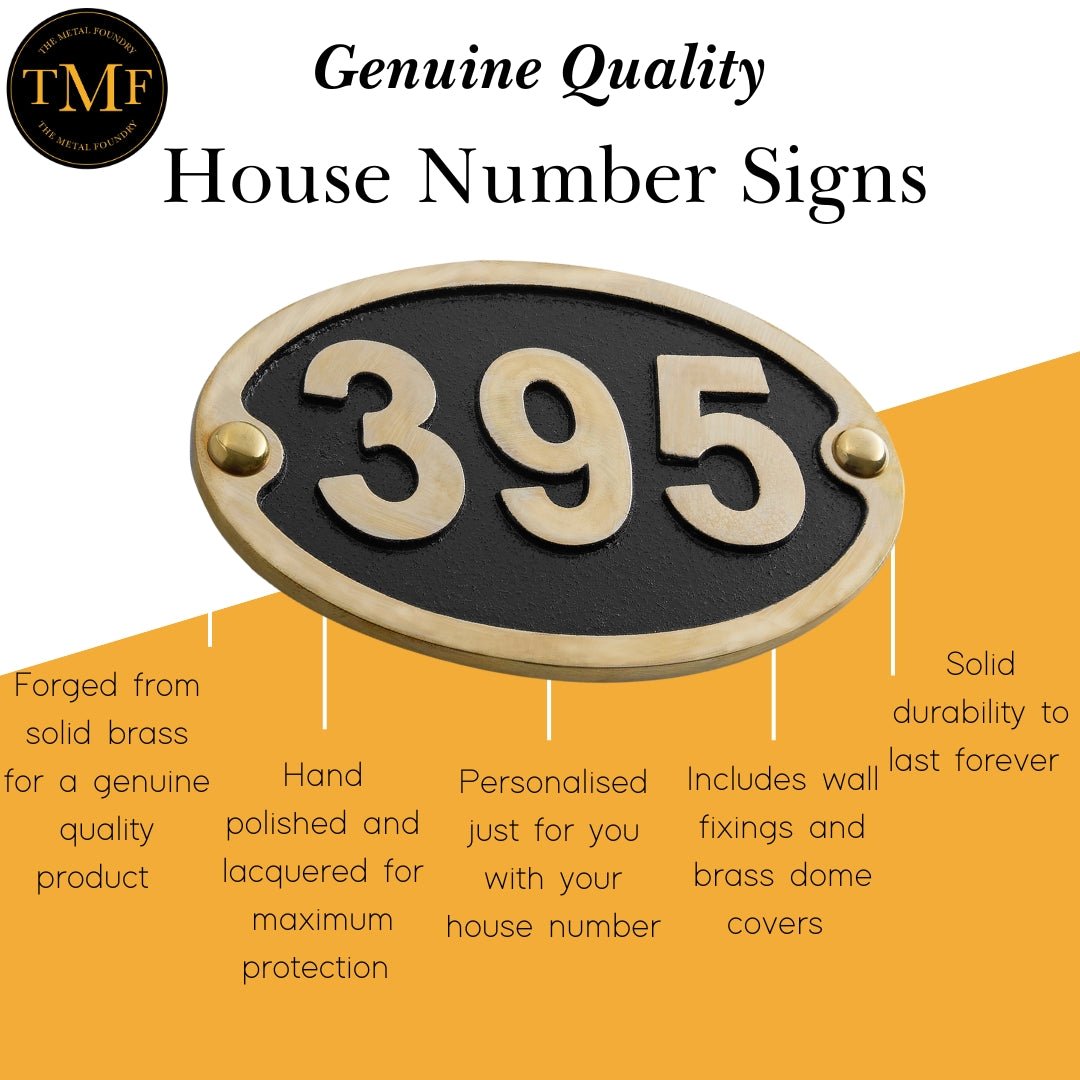 Small Oval Traditional House Number Sign - The Metal Foundry