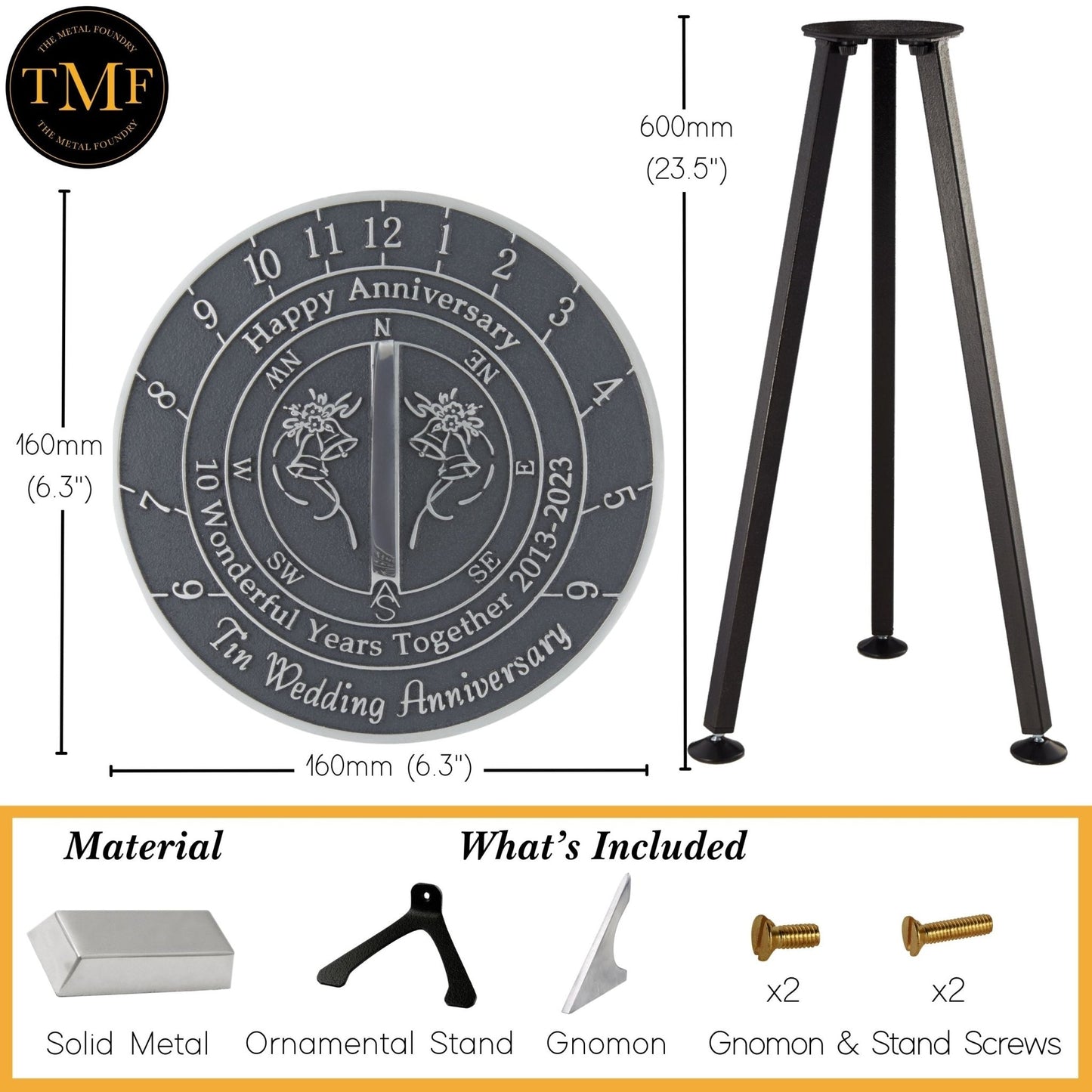 Tin 10th Anniversary Sundial® 2023 Edition - The Metal Foundry