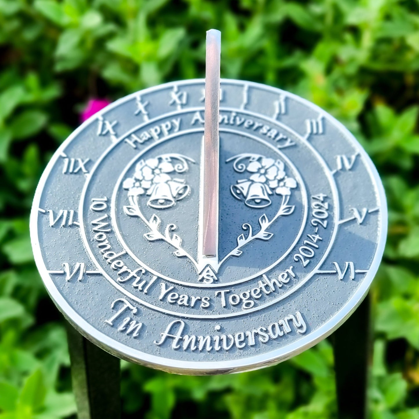 Tin 10th Anniversary Sundial Gift - The Metal Foundry