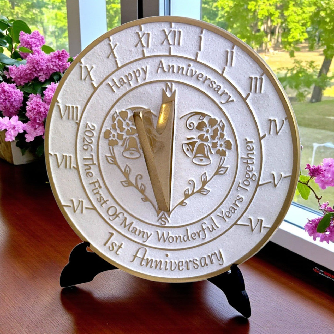 1st Wedding Anniversary Sundial Gift - The Metal Foundry