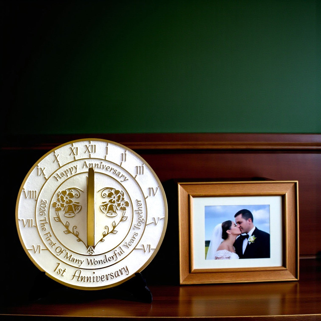 1st Wedding Anniversary Sundial Gift - The Metal Foundry