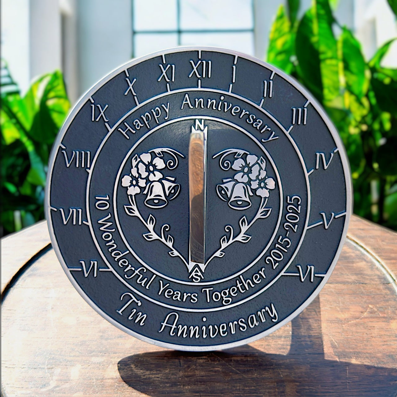 Tin 10th Anniversary Sundial Gift